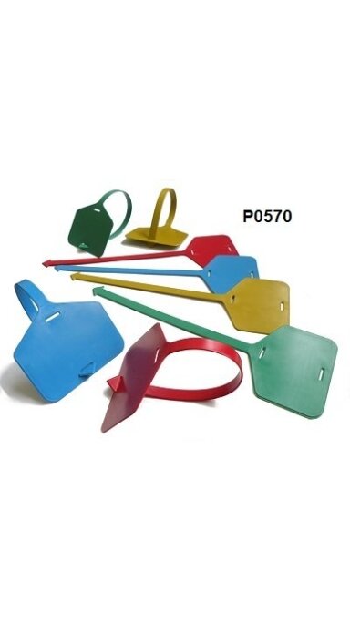 Aptinkama plastikinė etiketė (25cm) raudona P0570-3 Aptinkama plastikinė etiketė (25cm) raudona P0570-3