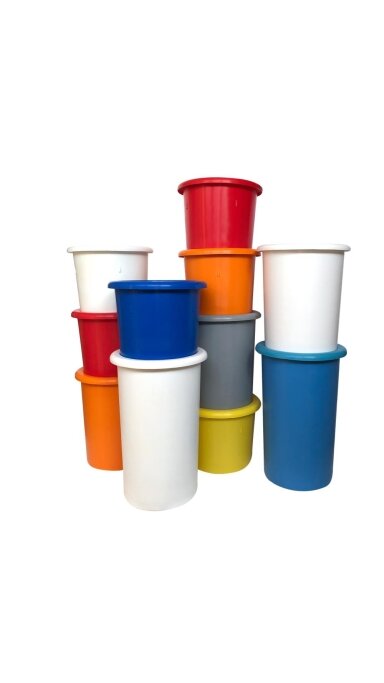 Spalvoti tarpusavyje sukraunami konteineriai, 50 litrų, 350, aukštis 625 mm raudona P0803-3 Spalvoti tarpusavyje sukraunami konteineriai, 50 litrų, 350, aukštis 625 mm raudona P0803-3